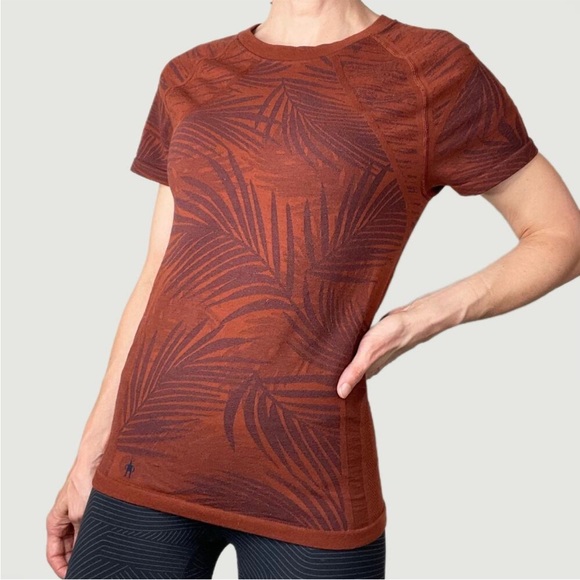 Smartwool $95 Intraknit Active Top Pecan Brown Short Sleeve Women’s S Wool NEW - Picture 1 of 15